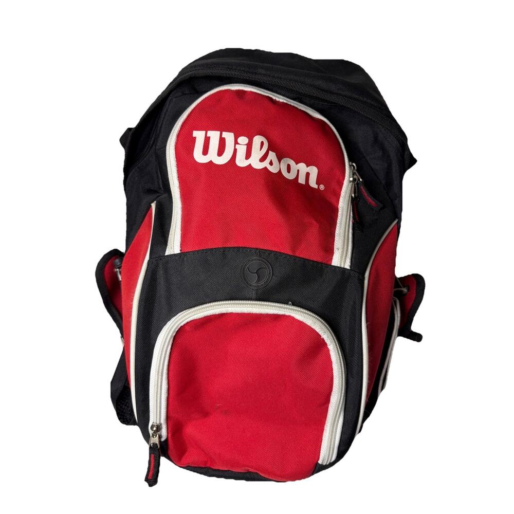 Wilson Tennis Racket Backpack Red White Black Baseball Bat Bag Bottle T-Ball